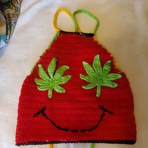 Handmade crochet weed crop top